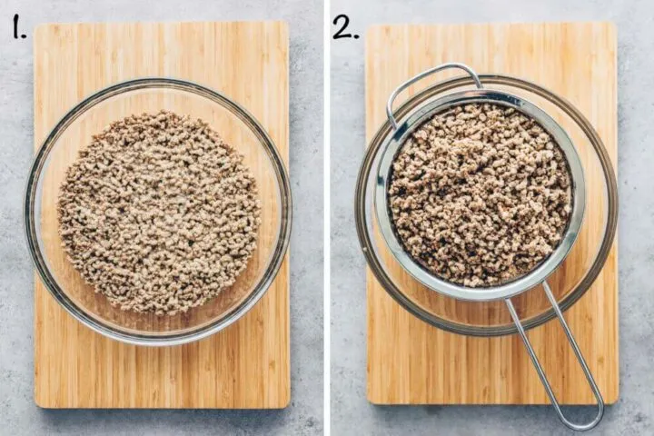 Vorbereitung von veganem Hackfleisch