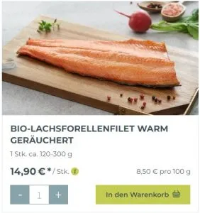 Warm geräuchertes Lachsforellenfilet