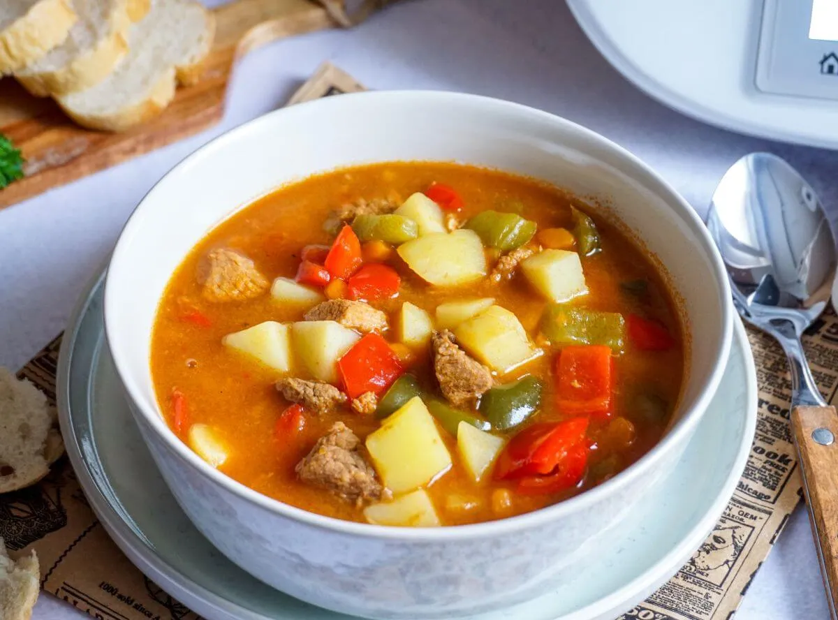 Wärmende Gulaschsuppe, perfekt im Thermomix gekocht