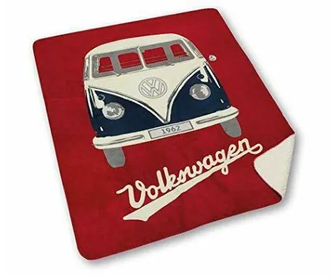 Weiche T1-Decke aus Mikrofleece mit Volkswagen Bulli Motiv