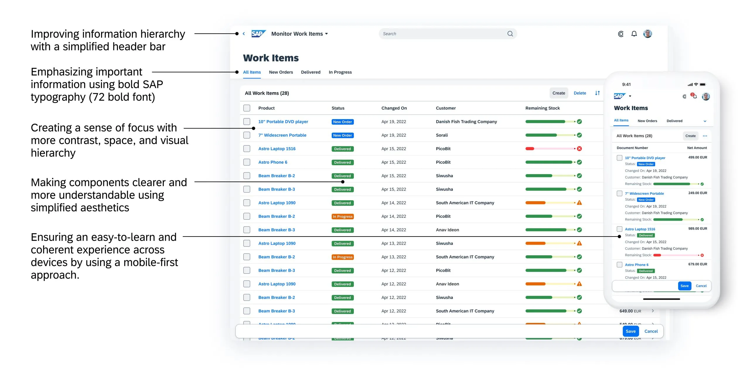 Weitere Vorteile von Horizon, dargestellt in einer Web-App und einer Mobile-App.