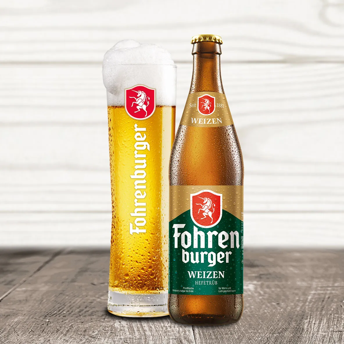 Weizenbier Flasche und Glas