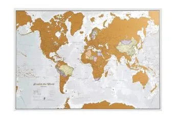 Weltkarte zum Freirubbeln als sentimentales Reisegeschenk zur Markierung besuchter Länder