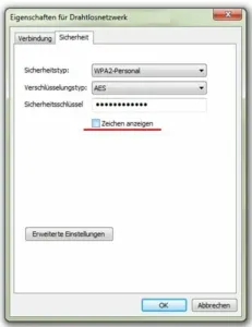 Windows 10 Netzwerkeinstellungen zum Anzeigen des WLAN-Schlüssels