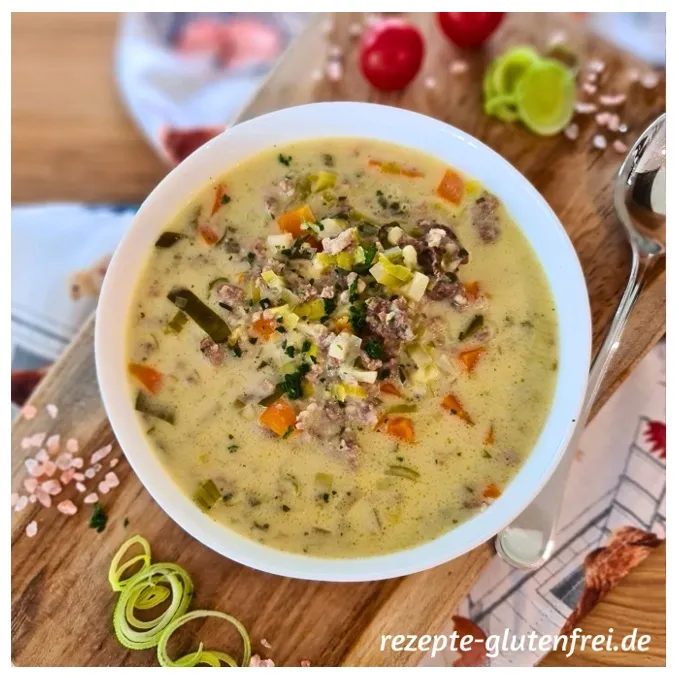 Würzige Käse-Hackfleisch-Suppe