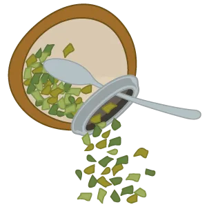 Yerba Mate aus dem traditionellen Kürbisbecher entfernen.