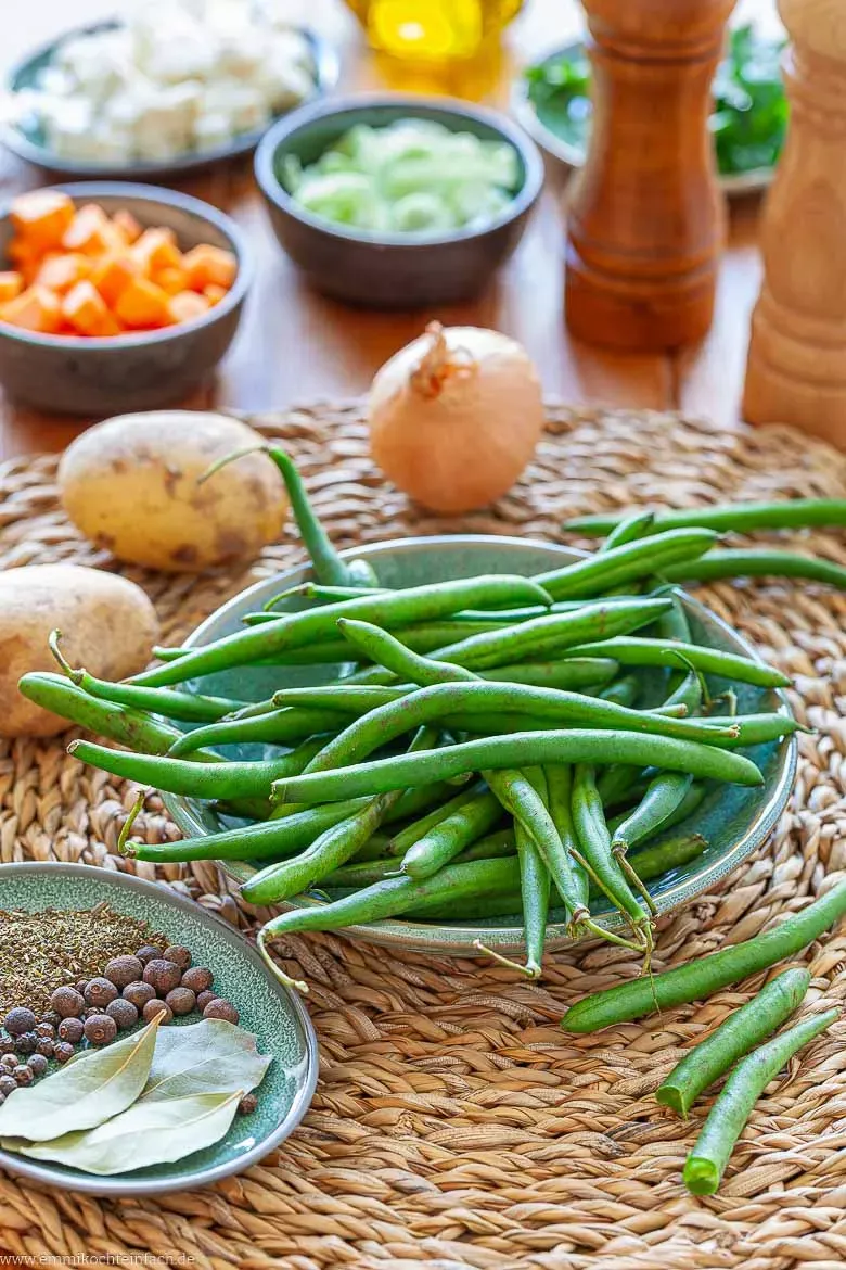 Zutaten für Bohneneintopf