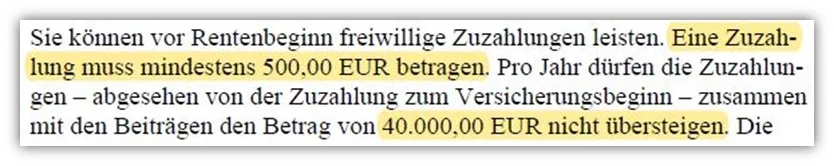 Zuzahlungsmöglichkeiten bei der Alte Leipziger fondsgebundenen Rentenversicherung