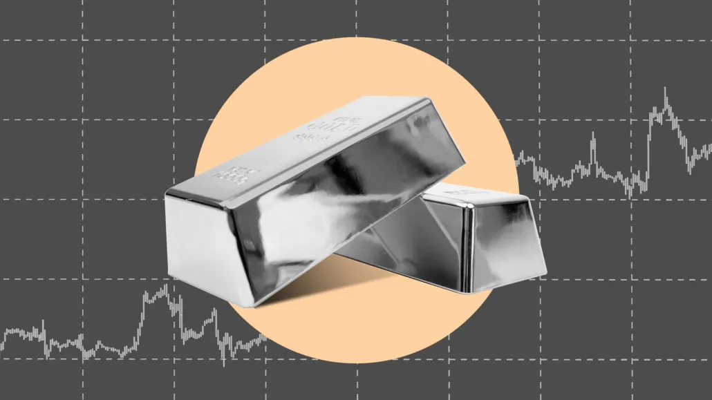 Zwei Goldbarren und ein Kurs-Chart, Teaserbild für den Premium-Newsletter Geldanlage des Handelsblatts