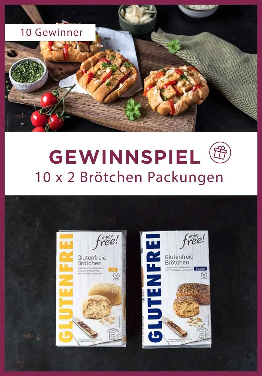 Abbildung des Gewinnspielpakets für glutenfreie ALDI SÜD Brötchen