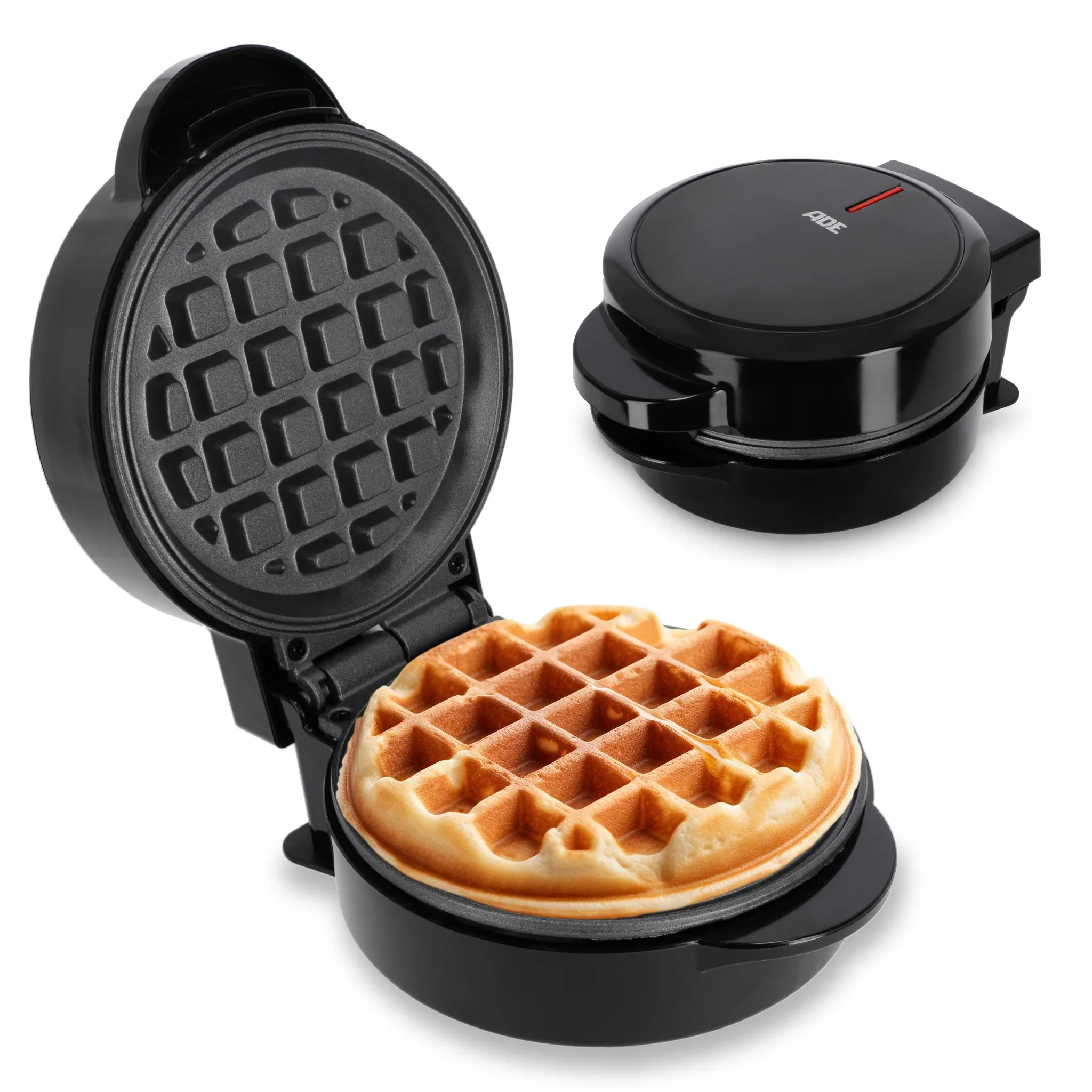 ADE Mini-Waffeleisen für belgische Waffeln mit Kontrollleuchte