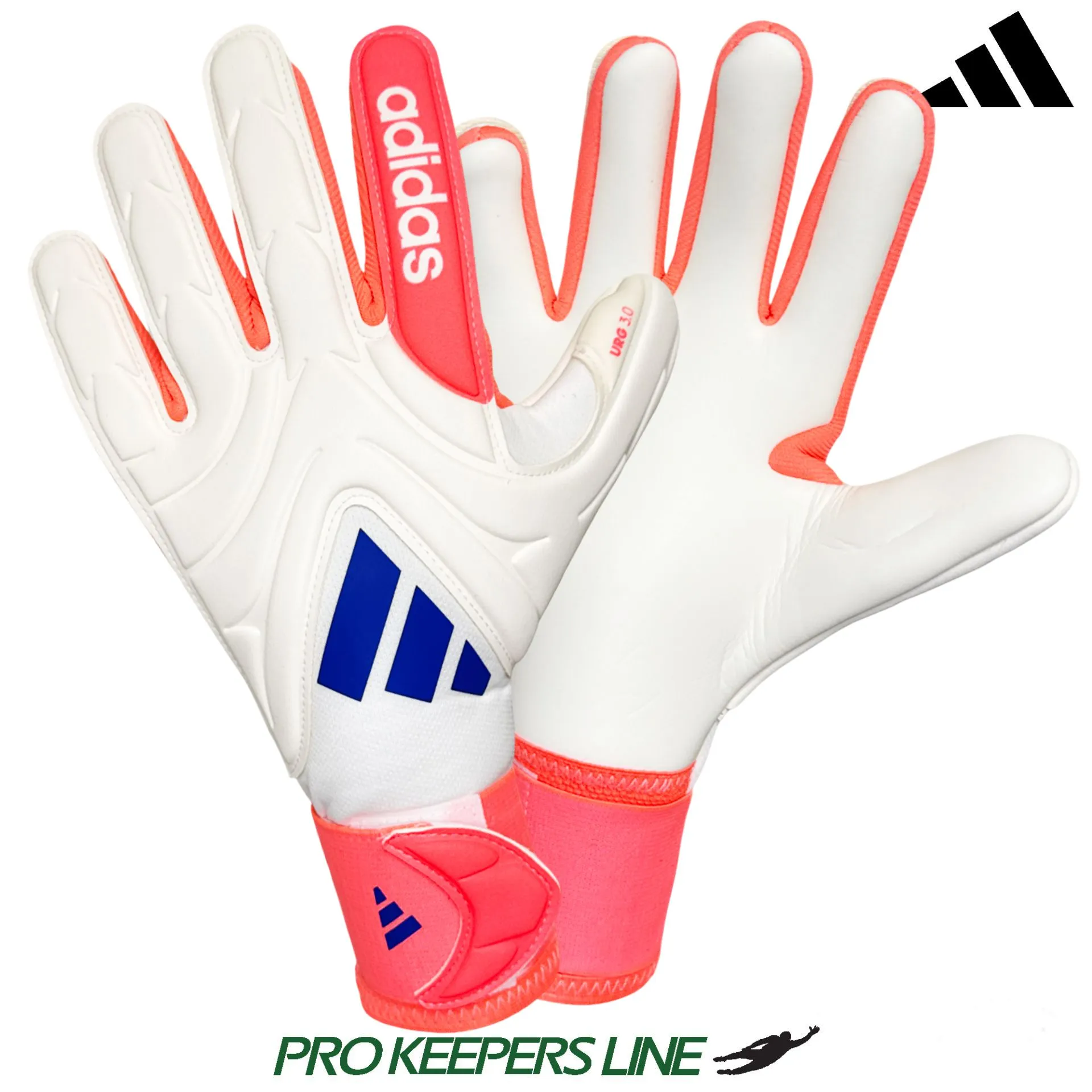 Adidas Copa GL League Torwarthandschuhe in Weiß/Lucid Blue/Signal Coral