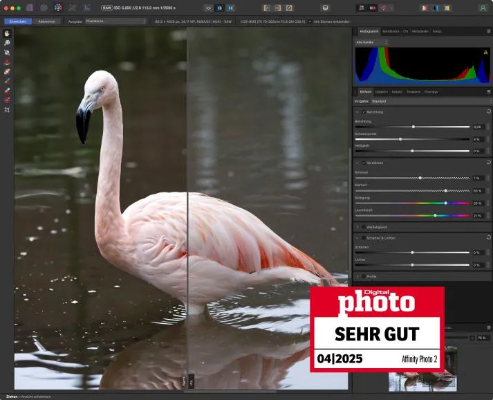 Affinity Photos Arbeitsbereiche, die als "Personas" bezeichnet werden, ermöglichen einen flexiblen und spezialisierten Workflow.