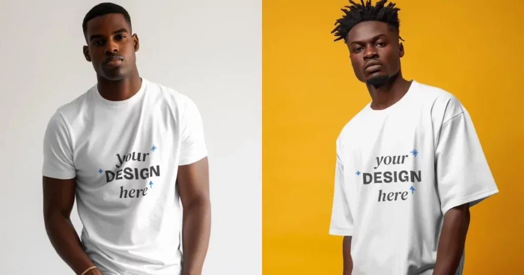 Afrikanische Model-T-Shirt-Mockups in Mockey.ai