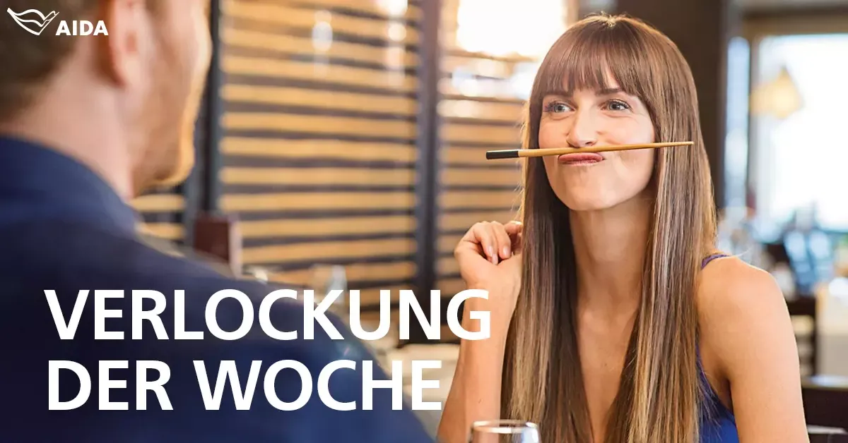 AIDA Verlockung der Woche - Paar beim Sushi Essen