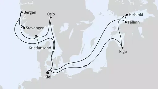 AIDAprima Norwegen und Ostsee mit Lichterfest in Riga