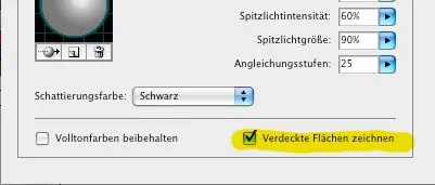 Aktivierung der Option 'Verdeckte Flächen zeichnen' im 3D-Dialog von Illustrator
