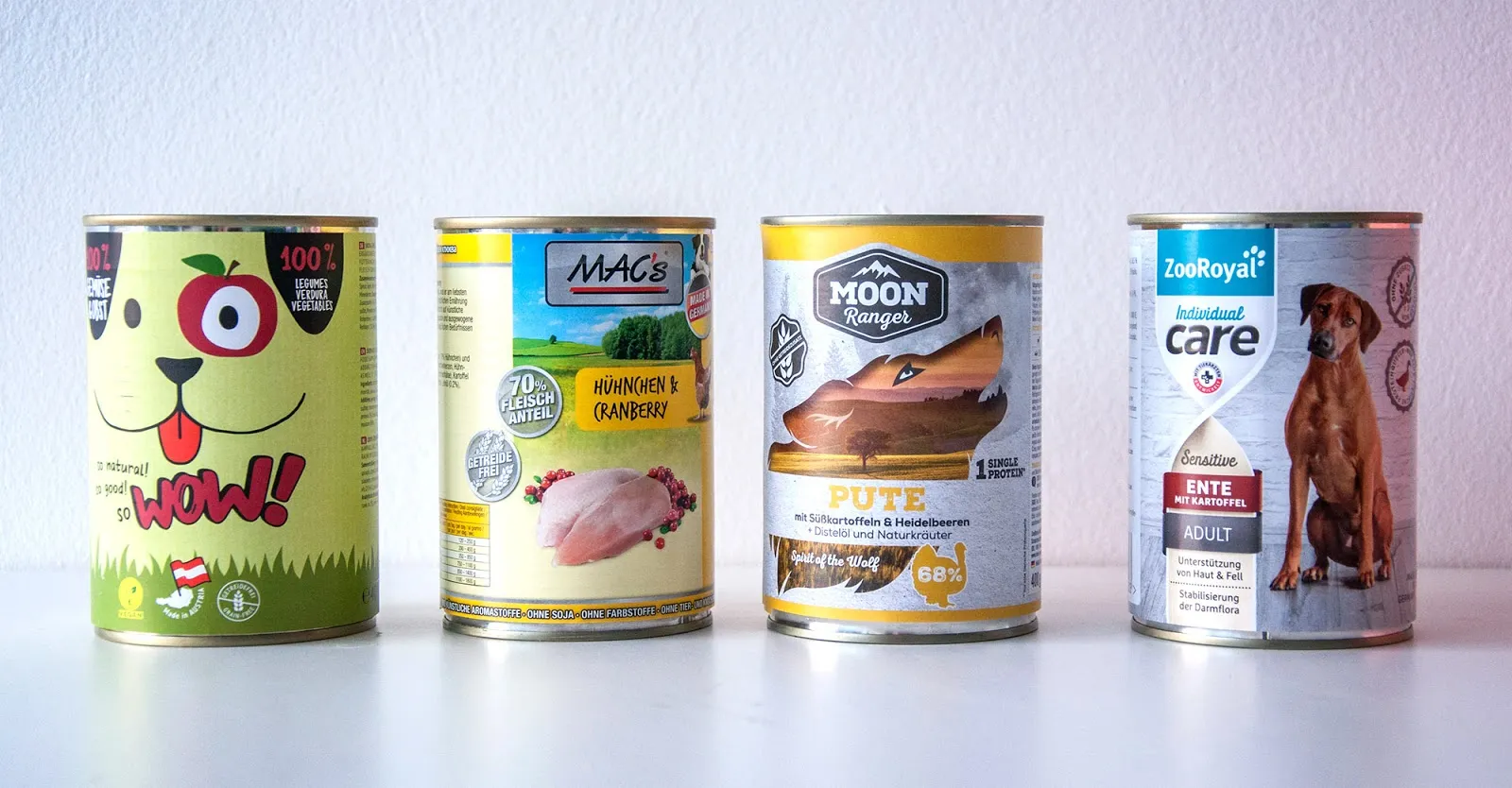 Alle Dosenfutter aus der Schatzkiste von ZooRoyal aufgereiht