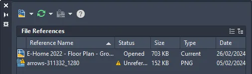 Ändern des Pfads für ungelöste XRef in der Palette