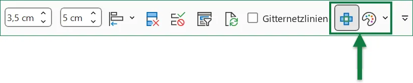Anleitung, wie die Befehle für die Fokuszelle zur Symbolleiste für den Schnellzugriff in Excel hinzugefügt werden können.
