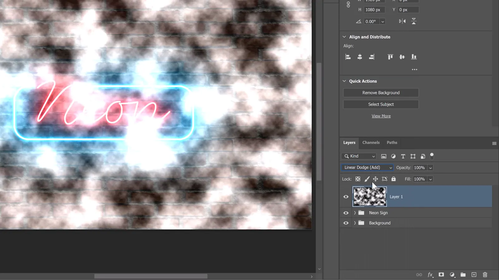 Anpassen des Mischmodus auf "Linear abwedeln (Hinzufügen)"