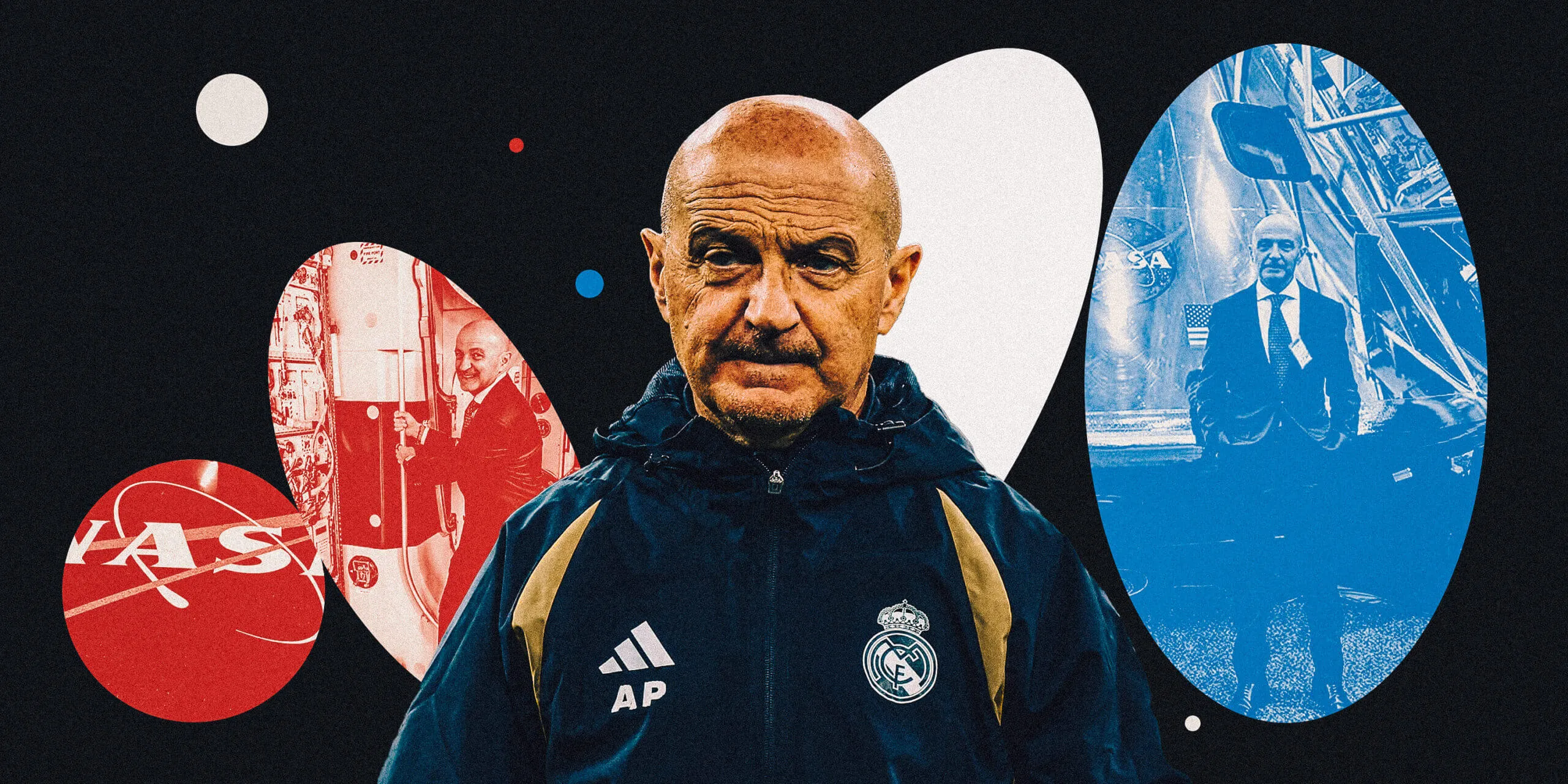 Antonio Pintus während einer Trainingseinheit von Real Madrid, der Spieler anleitet