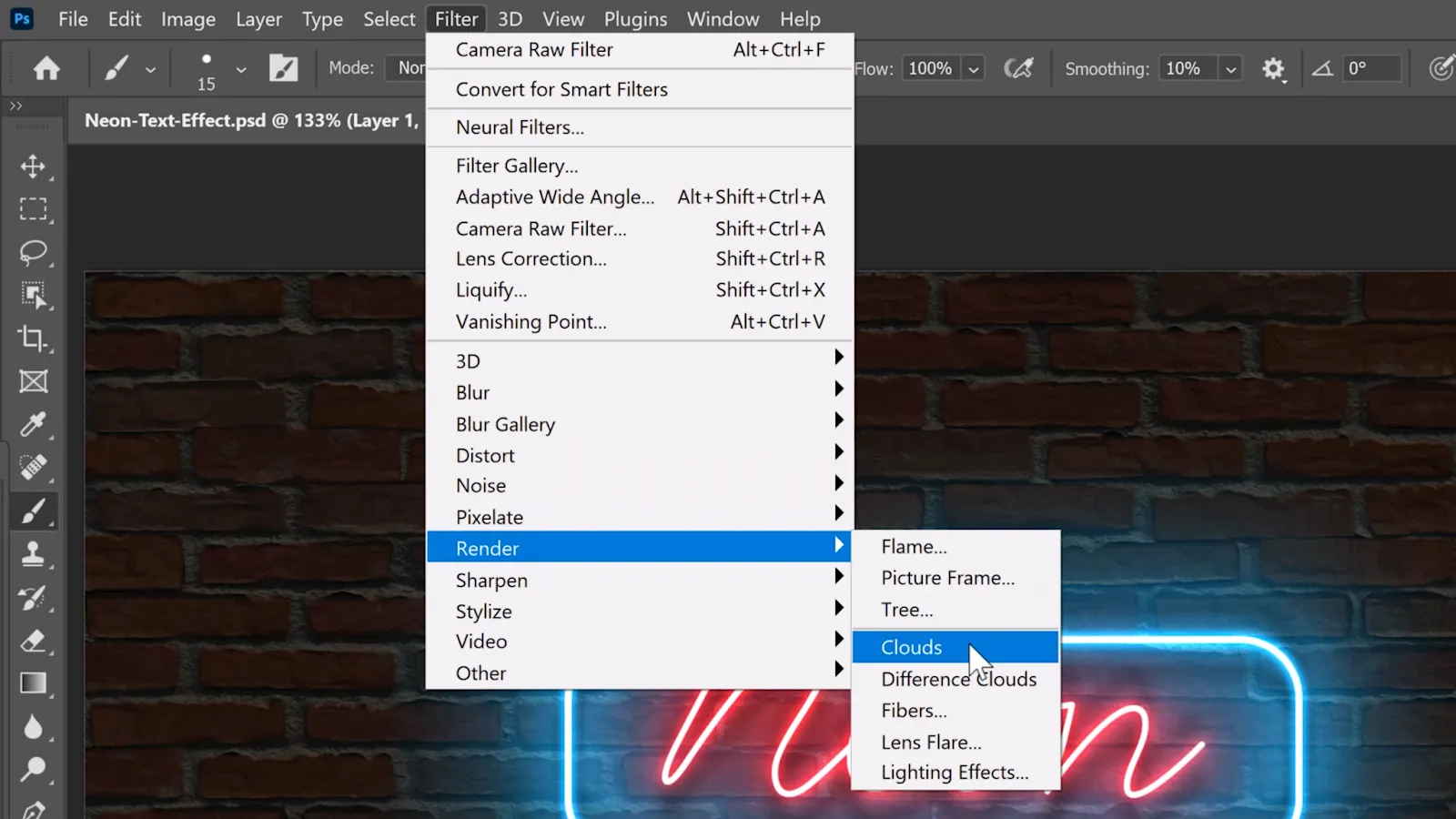 Anwenden des Wolken-Filters
