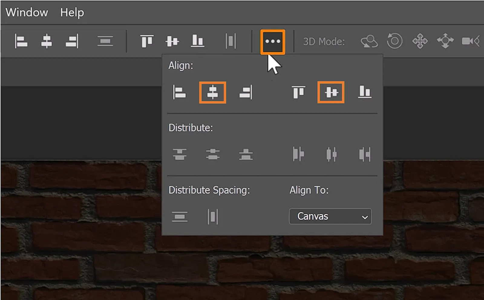 Ausrichten des Rechtecks in der Mitte der Arbeitsfläche