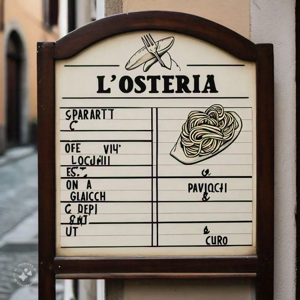 Auswahl an frischen Pasta-Gerichten und ihrer Preise auf der L'Osteria Speisekarte