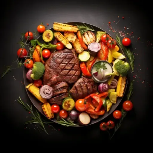 Auswahl an Grillgewürzen in kleinen Gläsern und Schalen