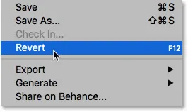 Auswahl des Befehls 'Wiederherstellen' unter dem Menü 'Datei'.