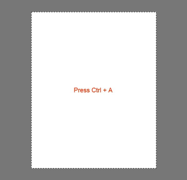 Auswahl des gesamten Dokuments in Photoshop zur Definition der Hilfslinien