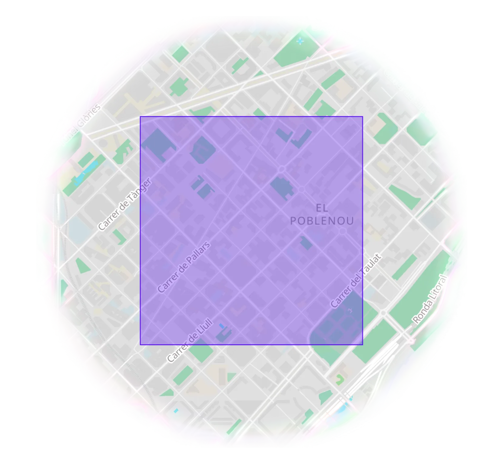 Auswahl eines spezifischen Bereichs auf der Karte für den CAD-Export