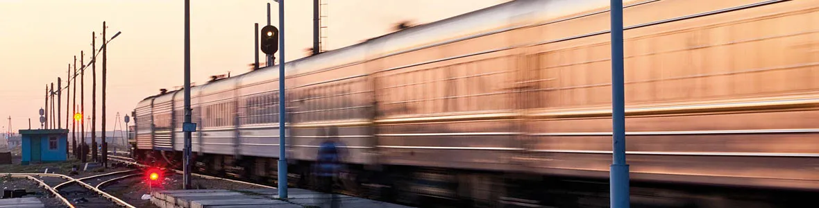 Bahnhof von Erlian in der Inneren Mongolei, ein wichtiger Grenzübergang der Transsibirischen Eisenbahn