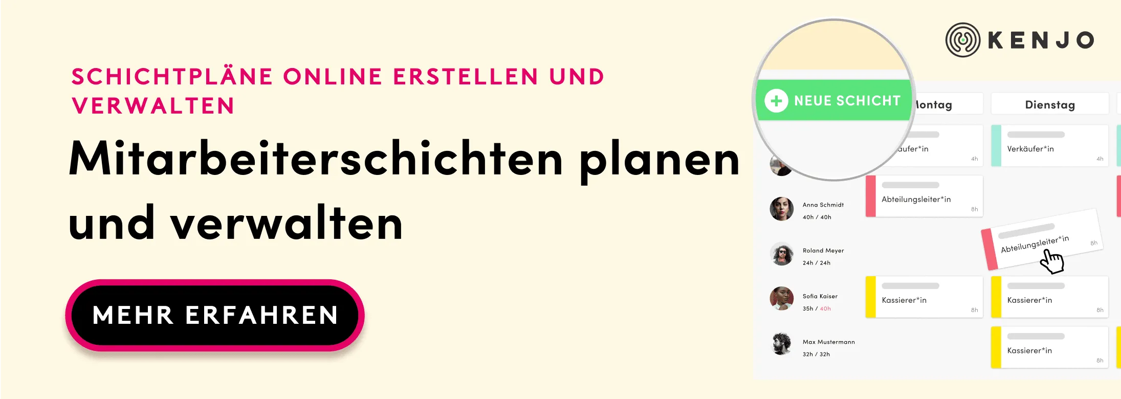 Banner für ein neues Angebot zur Personalplanung