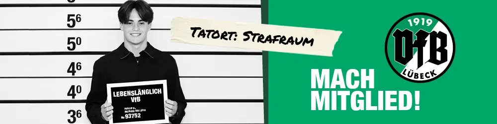 Banner mit der Aufschrift "Liveticker" des VfB Lübeck