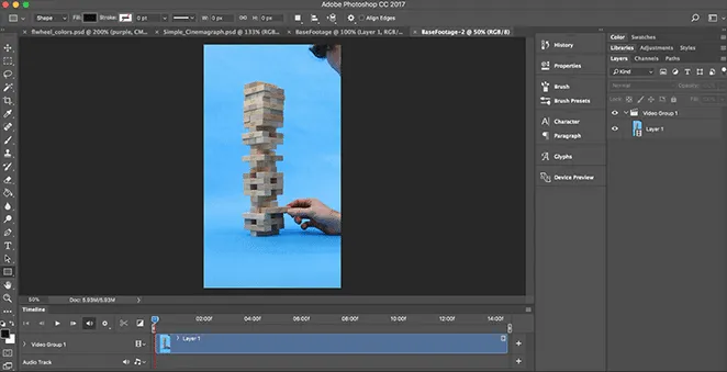 Bearbeitungszeitleiste in Photoshop