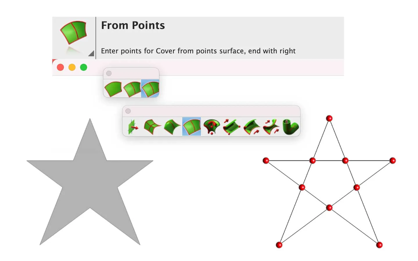 Beispiel für die Flächenerstellung aus Punkten in ViaCAD