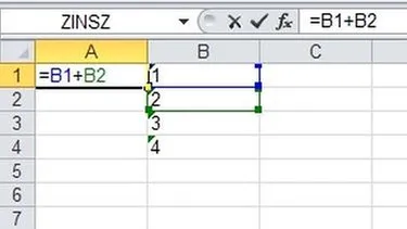 Beispiel für eine Additionsformel in einer Excel-Tabelle