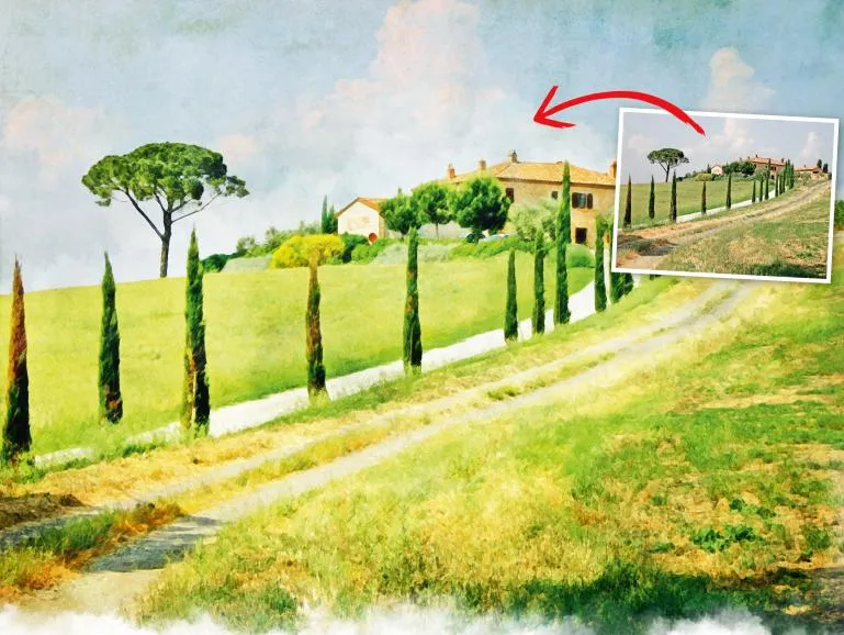 Beispielbild eines Fotos, das mit Photoshop-Kunstfiltern in ein Gemälde verwandelt wurde