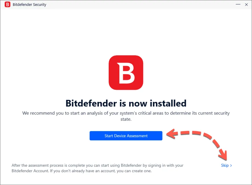 Bitdefender-Gerätebewertung starten