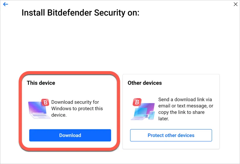 Bitdefender-Installationsdatei herunterladen