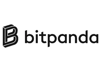 Bitpanda Logo mit dem Schriftzug Bitpanda Pro im Hintergrund