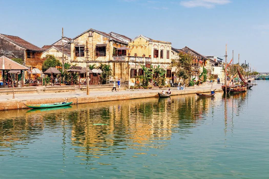 Blick auf die charmanten bunten Häuser von Hoi An, Vietnam