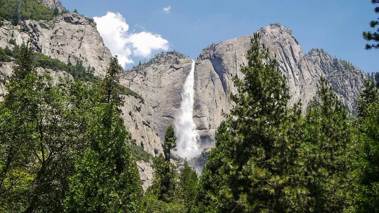 Blick auf die Yosemite Falls.