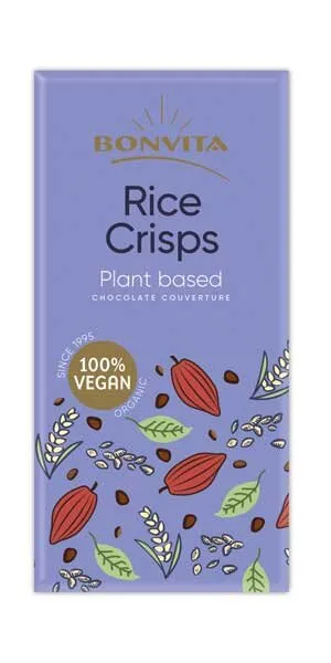 Bonvita Vegane Schokolade mit Reis Crisps bio 100g als knackiger Snack