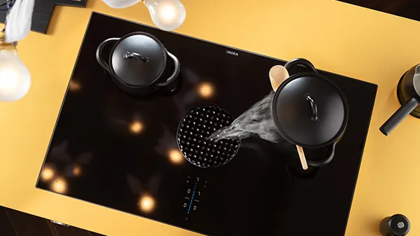 Bora X Pure Kochfeldabzug mit rundem Abzug, flächenbündig in die Arbeitsplatte integriert