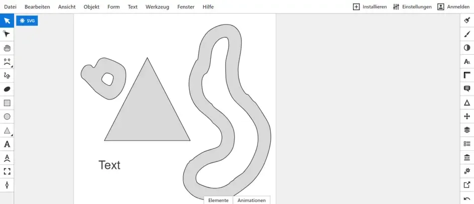 Boxy SVG-Benutzeroberfläche, minimalistisch und auf SVG-Bearbeitung fokussiert