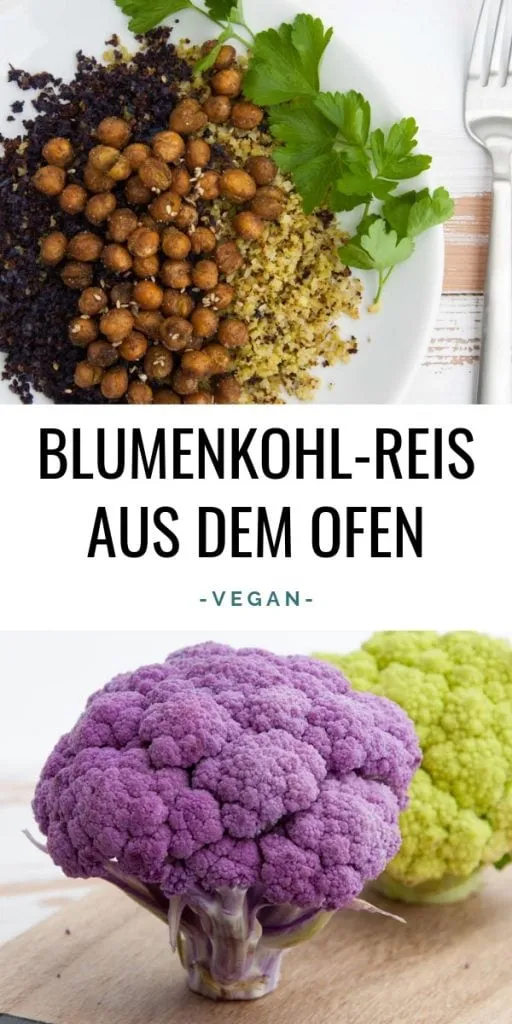 Bunter Blumenkohl-Reis aus dem Ofen mit knusprigen Kichererbsen