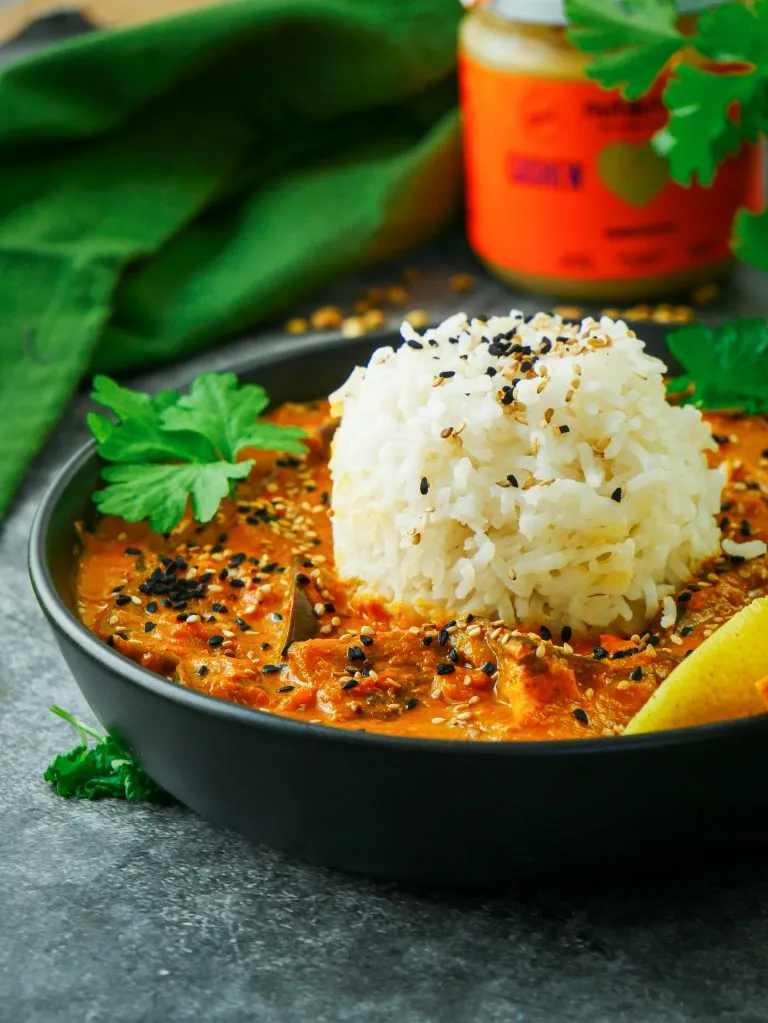 Cashew-Auberginen-Curry